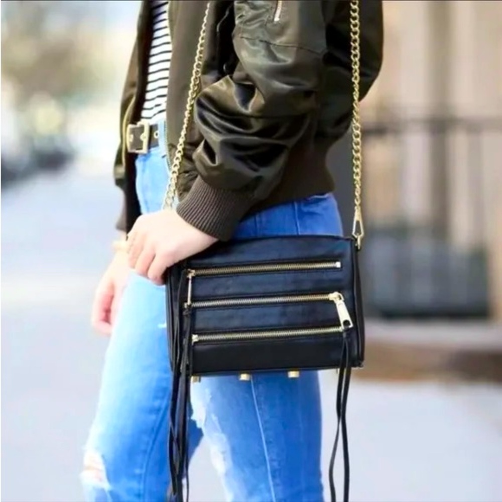Rebecca Minkoff Three Zipper Leather Crossbody